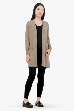 Essential Long Cardigan - Taupe