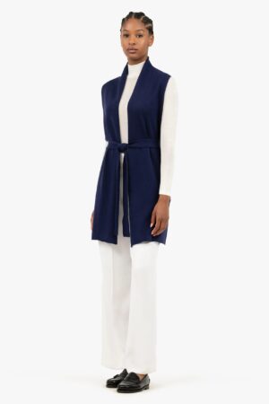 Essential Sleeveless Cardigan - Blue
